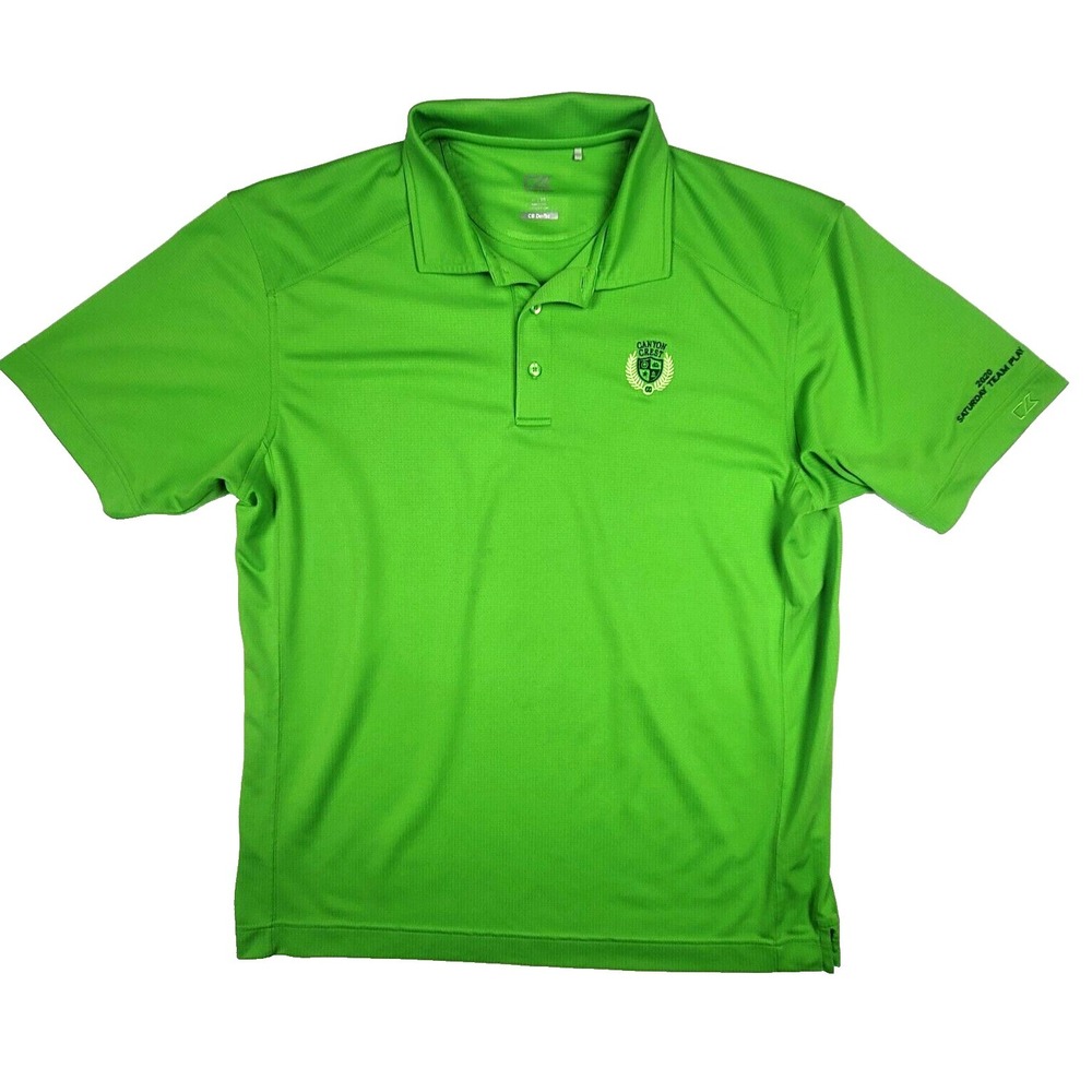 Cutter & Buck CB DryTec Polo Shirt Men's XL Neon Green 2020 Saturday Team Golf